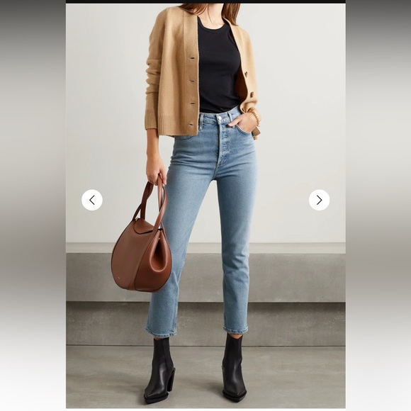 🆕 AGOLDE Riley High-Rise Straight Cropped Jeans - Picture 1 of 5